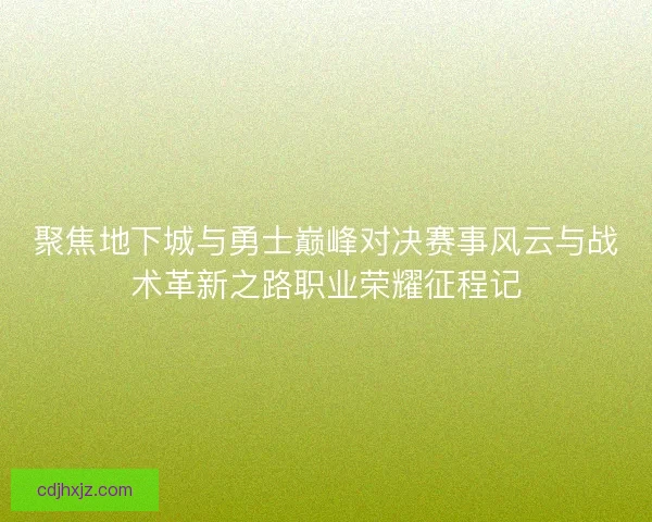 聚焦地下城与勇士巅峰对决赛事风云与战术革新之路职业荣耀征程记
