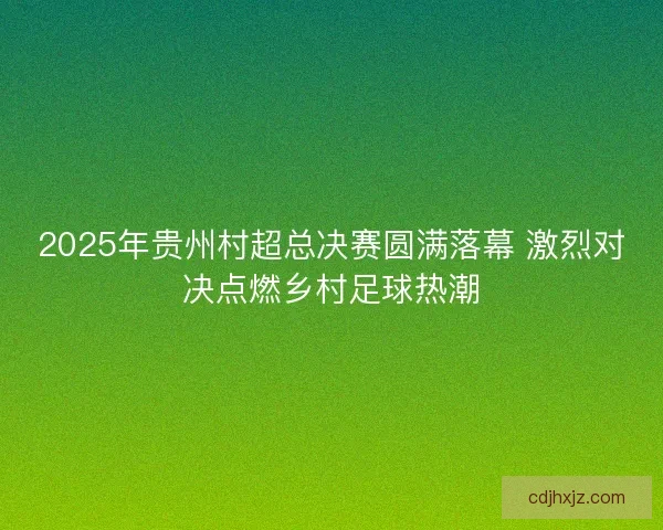 2025年贵州村超总决赛圆满落幕 激烈对决点燃乡村足球热潮