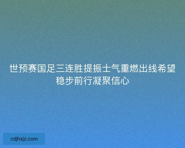 世预赛国足三连胜提振士气重燃出线希望稳步前行凝聚信心